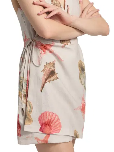 Amur Women's Quinley Printed Halterneck Wrap Mini Dress | Thumbnail 6 Amur Women's Quinley Printed Halterneck Wrap Mini Dress | Thumbnail 6
