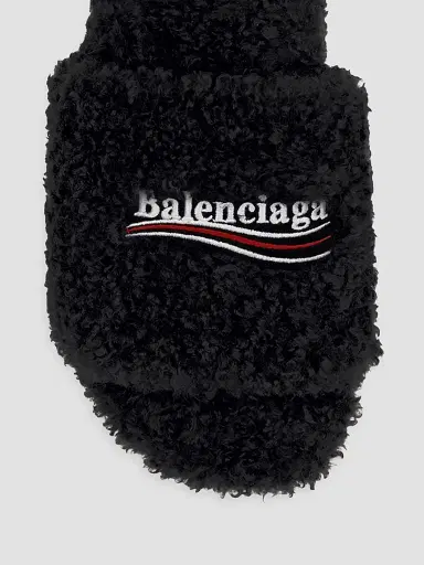 Balenciaga Women's Fluffy Slide Sandals - Black - Size 12 | Thumbnail 4 Balenciaga Women's Fluffy Slide Sandals - Black - Size 12 | Thumbnail 4