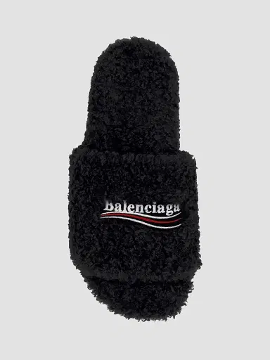 Balenciaga Women's Fluffy Slide Sandals - Black - Size 12 | Thumbnail 5 Balenciaga Women's Fluffy Slide Sandals - Black - Size 12 | Thumbnail 5