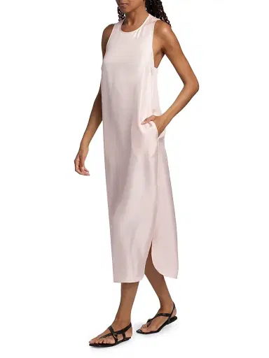 Loulou de Saison Women's Paloma Twist Back Silk Midi-Slipdress - Light Pink - Size XS | Thumbnail 2 Loulou de Saison Women's Paloma Twist Back Silk Midi-Slipdress - Light Pink - Size XS | Thumbnail 2