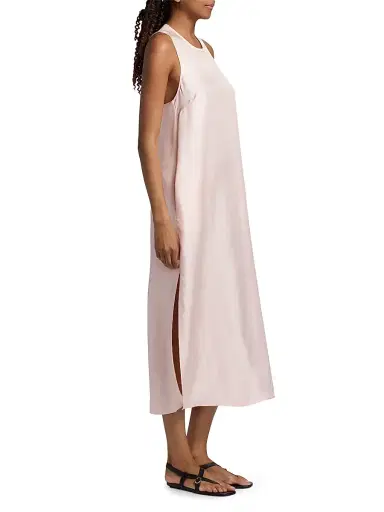 Loulou de Saison Women's Paloma Twist Back Silk Midi-Slipdress - Light Pink - Size XS | Thumbnail 4 Loulou de Saison Women's Paloma Twist Back Silk Midi-Slipdress - Light Pink - Size XS | Thumbnail 4