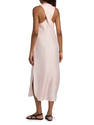 Loulou de Saison Women's Paloma Twist Back Silk Midi-Slipdress - Light Pink - Size XS | Thumbnail 5 Loulou de Saison Women's Paloma Twist Back Silk Midi-Slipdress - Light Pink - Size XS | Thumbnail 5