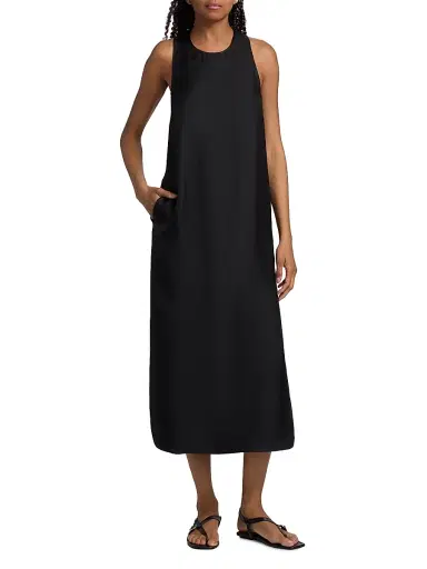 Loulou de Saison Women's Paloma Twist Back Silk Midi-Slipdress - Black - Size XS | Thumbnail 2 Loulou de Saison Women's Paloma Twist Back Silk Midi-Slipdress - Black - Size XS | Thumbnail 2