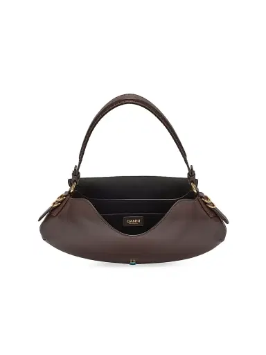 Ganni Women's B-Kat Leather Shoulder Bag - Dark Brown | Thumbnail 3 Ganni Women's B-Kat Leather Shoulder Bag - Dark Brown | Thumbnail 3
