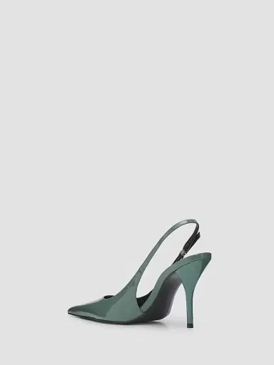Schutz Women's Diora 100MM Patent Leather Slingback Pumps - Myrtle Green | Thumbnail 3 Schutz Women's Diora 100MM Patent Leather Slingback Pumps - Myrtle Green | Thumbnail 3