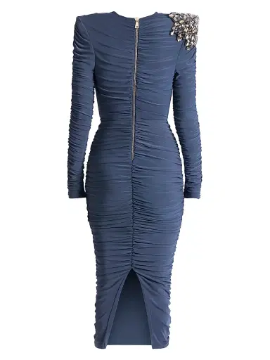 Zhivago Women's Lustris Crystal-Embellished Jersey Body-Con Midi-Dress - Grey | Thumbnail 2 Zhivago Women's Lustris Crystal-Embellished Jersey Body-Con Midi-Dress - Grey | Thumbnail 2