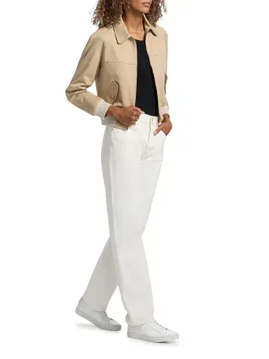 Nili Lotan Women's Saul Cotton Bomber Jacket - Beige | Thumbnail 2 Nili Lotan Women's Saul Cotton Bomber Jacket - Beige | Thumbnail 2