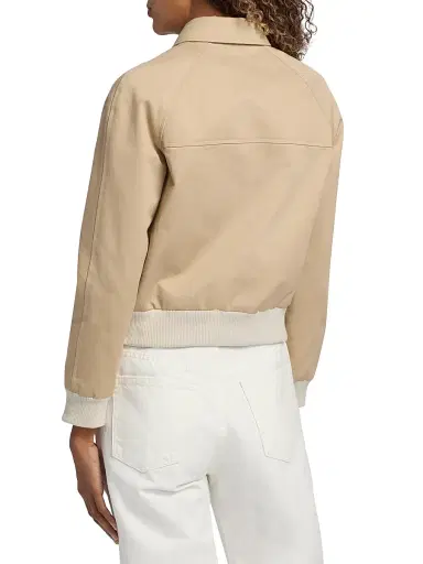 Nili Lotan Women's Saul Cotton Bomber Jacket - Beige | Thumbnail 5 Nili Lotan Women's Saul Cotton Bomber Jacket - Beige | Thumbnail 5