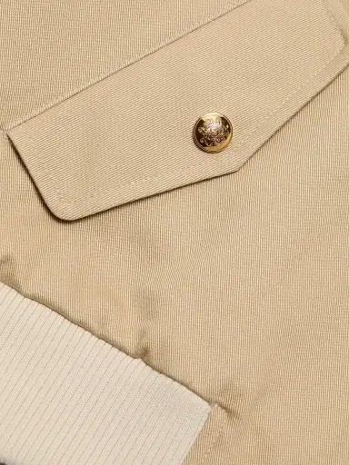 Nili Lotan Women's Saul Cotton Bomber Jacket - Beige | Thumbnail 7 Nili Lotan Women's Saul Cotton Bomber Jacket - Beige | Thumbnail 7