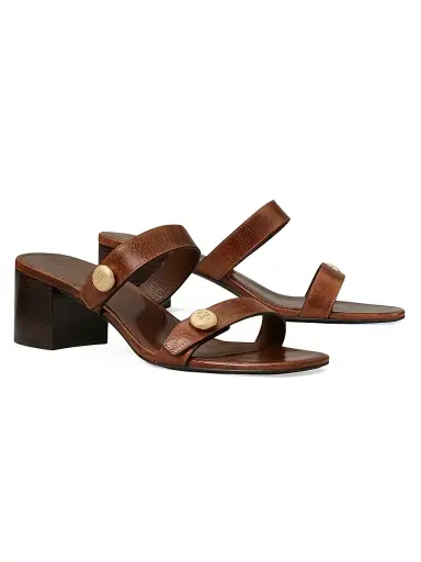 Tory Burch Women's Romy City 55MM Leather Sandals - Deep Cuoio - Size 9.5 | Thumbnail 2 Tory Burch Women's Romy City 55MM Leather Sandals - Deep Cuoio - Size 9.5 | Thumbnail 2