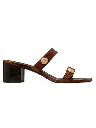 Tory Burch Women's Romy City 55MM Leather Sandals - Deep Cuoio - Size 9.5 | Thumbnail 1 Tory Burch Women's Romy City 55MM Leather Sandals - Deep Cuoio - Size 9.5 | Thumbnail 1