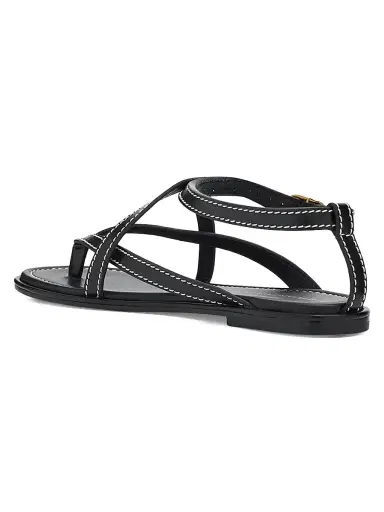 Stuart Weitzman Women's Park Leather Sandals - Black | Thumbnail 4 Stuart Weitzman Women's Park Leather Sandals - Black | Thumbnail 4