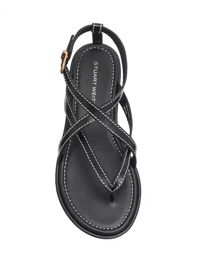 Stuart Weitzman Women's Park Leather Sandals - Black | Thumbnail 5 Stuart Weitzman Women's Park Leather Sandals - Black | Thumbnail 5