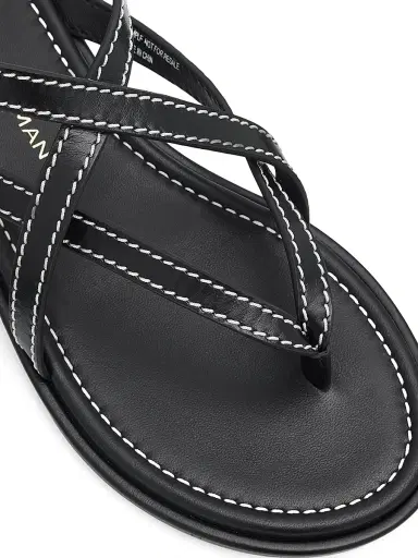 Stuart Weitzman Women's Park Leather Sandals - Black | Thumbnail 6 Stuart Weitzman Women's Park Leather Sandals - Black | Thumbnail 6