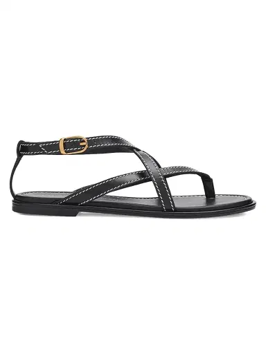 Stuart Weitzman Women's Park Leather Sandals - Black | Thumbnail 1 Stuart Weitzman Women's Park Leather Sandals - Black | Thumbnail 1