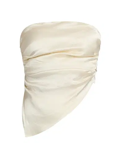 LAMARQUE Women's Baila Strapless Satin Scarf Top - Cream - Size Medium | Thumbnail 1 LAMARQUE Women's Baila Strapless Satin Scarf Top - Cream - Size Medium | Thumbnail 1