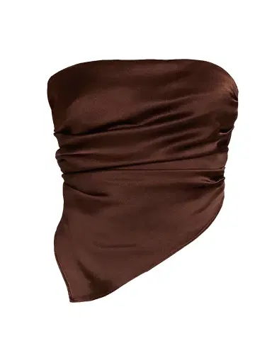 LAMARQUE Women's Baila Strapless Satin Scarf Top - Brown - Size Medium | Thumbnail 1 LAMARQUE Women's Baila Strapless Satin Scarf Top - Brown - Size Medium | Thumbnail 1