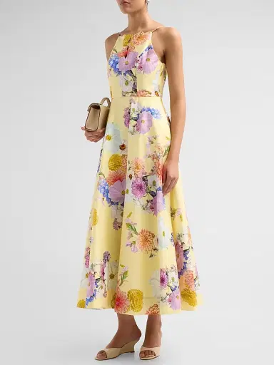 As It May Women's Mirelle Floral Cotton-Blend Satin A-Line Maxi Dress | Thumbnail 4 As It May Women's Mirelle Floral Cotton-Blend Satin A-Line Maxi Dress | Thumbnail 4