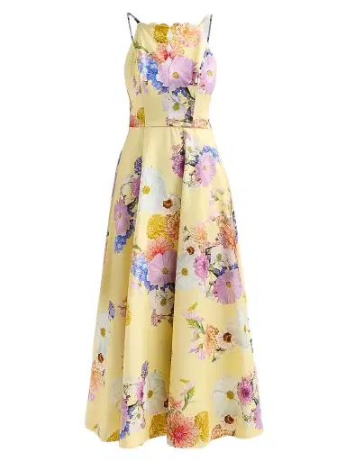 As It May Women's Mirelle Floral Cotton-Blend Satin A-Line Maxi Dress | Thumbnail 1 As It May Women's Mirelle Floral Cotton-Blend Satin A-Line Maxi Dress | Thumbnail 1