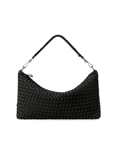 Naghedi Women's Porto Small Half-Moon Shoulder Bag - Onyx | Thumbnail 1 Naghedi Women's Porto Small Half-Moon Shoulder Bag - Onyx | Thumbnail 1