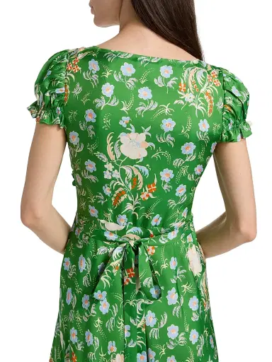 DÔEN Women's Valerine Silk-Blend Maxi Dress - Emerald Jardin Du Chateau | Thumbnail 6 DÔEN Women's Valerine Silk-Blend Maxi Dress - Emerald Jardin Du Chateau | Thumbnail 6