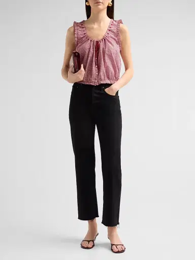 DÔEN Women's Traveler Gingham Tie-Front Top | Thumbnail 2 DÔEN Women's Traveler Gingham Tie-Front Top | Thumbnail 2