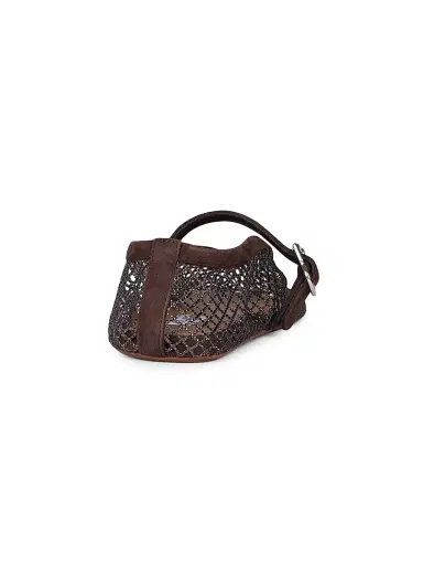 ALAIA Women's Rhinestone-Mesh Buckle-Strap Ballet Flats - Brun Fume | Thumbnail 3 ALAIA Women's Rhinestone-Mesh Buckle-Strap Ballet Flats - Brun Fume | Thumbnail 3