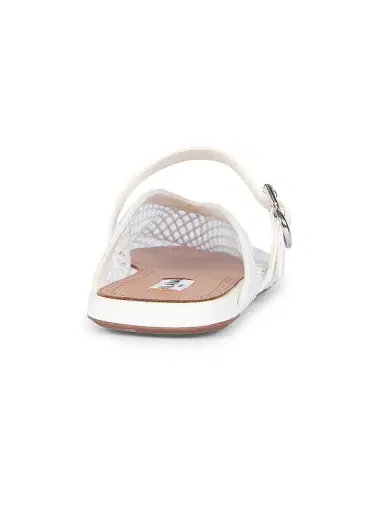 Alaïa Women's Open-Knit Fishnet Flat Mules - Blanc Optique | Thumbnail 3 Alaïa Women's Open-Knit Fishnet Flat Mules - Blanc Optique | Thumbnail 3