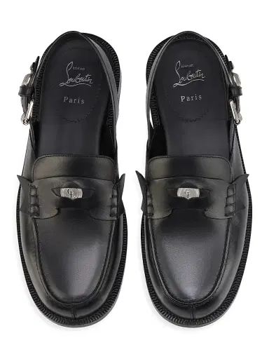 Christian Louboutin Men's Asclepius Sling Leather Mules - Black - Size 12 | Thumbnail 4 Christian Louboutin Men's Asclepius Sling Leather Mules - Black - Size 12 | Thumbnail 4