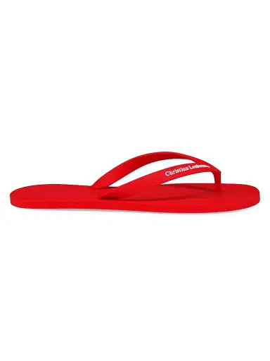 Christian Louboutin Men's Summer Rubber Thong Sandals - Loubi | Thumbnail 1 Christian Louboutin Men's Summer Rubber Thong Sandals - Loubi | Thumbnail 1