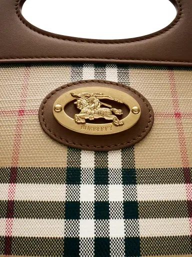 Burberry Women's Mini Check Canvas & Leather Pocket Bag - Archive Beige | Thumbnail 4 Burberry Women's Mini Check Canvas & Leather Pocket Bag - Archive Beige | Thumbnail 4