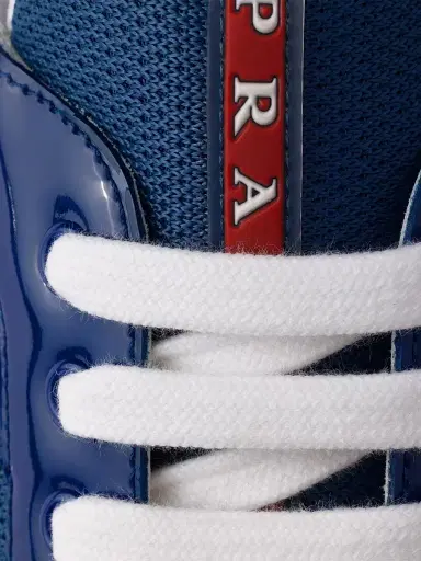 Prada Men's Patent Leather and Technical Fabric America's Cup Sneakers - Blue | Thumbnail 5 Prada Men's Patent Leather and Technical Fabric America's Cup Sneakers - Blue | Thumbnail 5