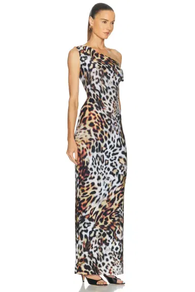 Norma Kamali Drop Shoulder Side Slit Fitted Gown | Thumbnail 2 Norma Kamali Drop Shoulder Side Slit Fitted Gown | Thumbnail 2