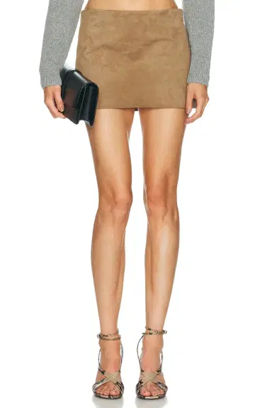 KHAITE Jett Suede Skirt | Thumbnail 1 KHAITE Jett Suede Skirt | Thumbnail 1