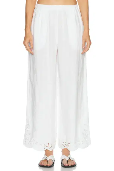 Lunya Linen Embroidered Eyelet Pant | Thumbnail 1 Lunya Linen Embroidered Eyelet Pant | Thumbnail 1