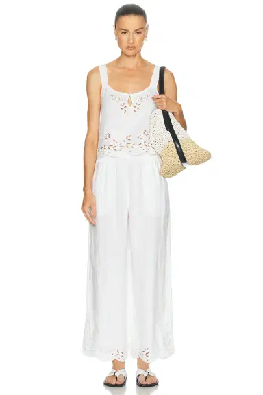 LUNYA Linen Embroidered Eyelet Tank Top | Thumbnail 4 LUNYA Linen Embroidered Eyelet Tank Top | Thumbnail 4