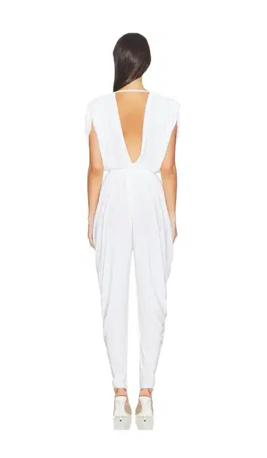 Norma Kamali Square Sleeve Waterfall Jumpsuit | Thumbnail 3 Norma Kamali Square Sleeve Waterfall Jumpsuit | Thumbnail 3