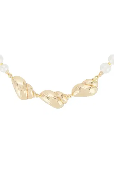 Self-Portrait Gold Shell And Pearl Necklace | Thumbnail 2 Self-Portrait Gold Shell And Pearl Necklace | Thumbnail 2