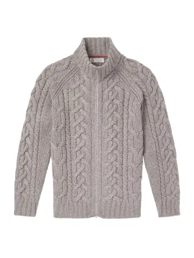 Brunello Cucinelli Cable-Knit Cashmere Zip-Up Sweater - Men | Thumbnail 1 Brunello Cucinelli Cable-Knit Cashmere Zip-Up Sweater - Men | Thumbnail 1