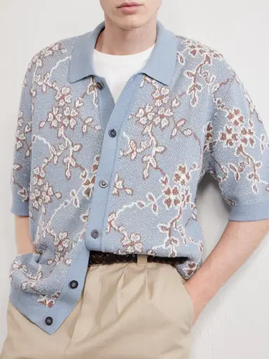 Corridor Trellis Knitted Organic Cotton Shirt - Men | Thumbnail 5 Corridor Trellis Knitted Organic Cotton Shirt - Men | Thumbnail 5