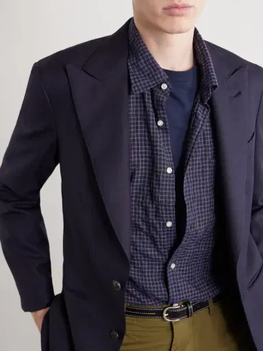 OFFICINE GÉNÉRALE Benoit Checked Cotton-Blend Voile Shirt - Men | Thumbnail 5 OFFICINE GÉNÉRALE Benoit Checked Cotton-Blend Voile Shirt - Men | Thumbnail 5