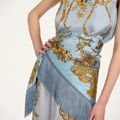La DoubleJ Reversible Fringe Foulard 90 | Thumbnail 2 La DoubleJ Reversible Fringe Foulard 90 | Thumbnail 2