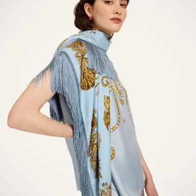 La DoubleJ Reversible Fringe Foulard 90 | Thumbnail 3 La DoubleJ Reversible Fringe Foulard 90 | Thumbnail 3
