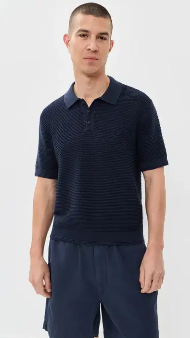 Madewell Short Sleeve titch Interest Polo Ink | Thumbnail 2 Madewell Short Sleeve titch Interest Polo Ink | Thumbnail 2