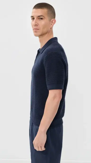 Madewell Short Sleeve titch Interest Polo Ink | Thumbnail 4 Madewell Short Sleeve titch Interest Polo Ink | Thumbnail 4