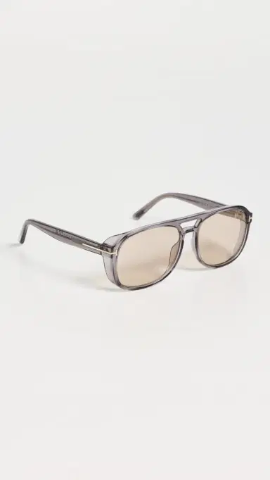 Tom Ford Rosco Sunglasses Shiny Transparent Grey One Size | Thumbnail 5 Tom Ford Rosco Sunglasses Shiny Transparent Grey One Size | Thumbnail 5