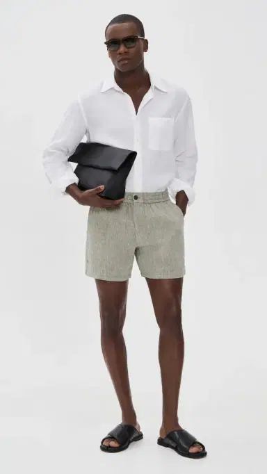 Madewell x Shopbop Everywear inen Shorts 5 ight Sage | Thumbnail 5 Madewell x Shopbop Everywear inen Shorts 5 ight Sage | Thumbnail 5