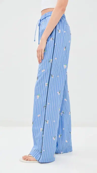 Simkhai Jemma Wide eg Pants French Blue Stripe | Thumbnail 4 Simkhai Jemma Wide eg Pants French Blue Stripe | Thumbnail 4
