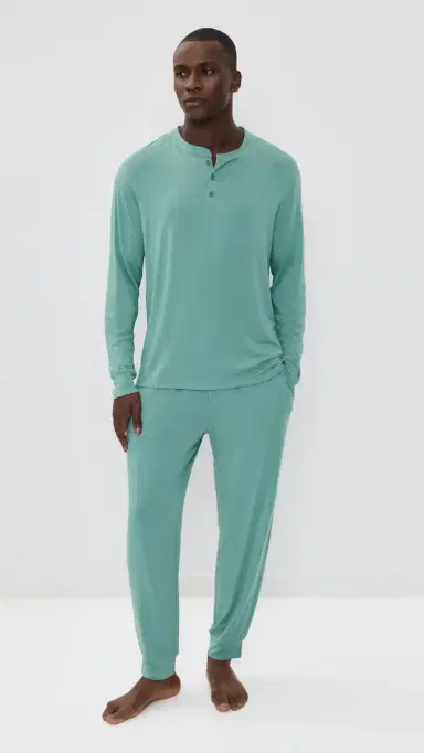 Eberjey Henry Modal Long Pajamas et eagrass | Thumbnail 2 Eberjey Henry Modal Long Pajamas et eagrass | Thumbnail 2