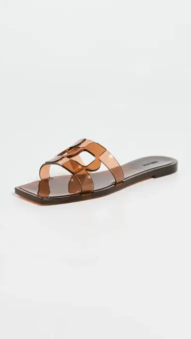 Simkhai Monogram Jelly Flat Slides Saddle 37 | Thumbnail 2 Simkhai Monogram Jelly Flat Slides Saddle 37 | Thumbnail 2